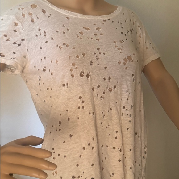 Michael Stars Distressed Short Sleeve Tee - Picture 3 of 4